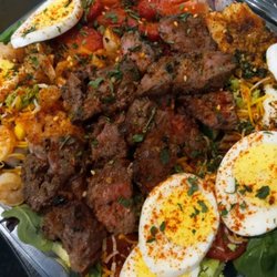Auntie Tam Signature Salads, Soups and Slushies - Signature Hornet Steak Salad $25.00
Comes with Fries or Onion Rings