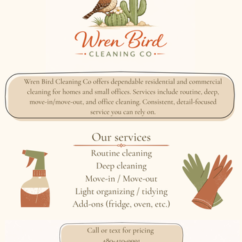 Wren Bird Cleaning - Home Cleaning Near Me - Mesa, Arizona