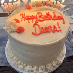 Delicious GF red velvet birthday cake with cream cheese frosting! Delicious GF red velvet birthday cake with cream cheese frosting!