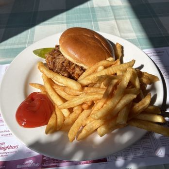 Joandy's Restaurant - a plate of french fries and a pulled pork sandwich - American Near Me - Basom, New York