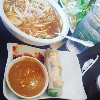 Pho & Grill - Yummy peanut sauce and shrimp spring roll. - Vietnamese Near Me - Fort Worth, Texas Pho & Grill - Yummy peanut sauce and shrimp spring roll. - Vietnamese Near Me - Fort Worth, Texas