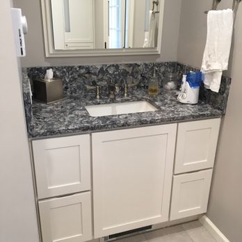 JLS Interiors - Nice vanity with fog less and led lighted cabinet - General Contractors Near Me - Tacoma, Washington