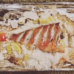 New England Fishmongers - Salt encrusted, baked redfish