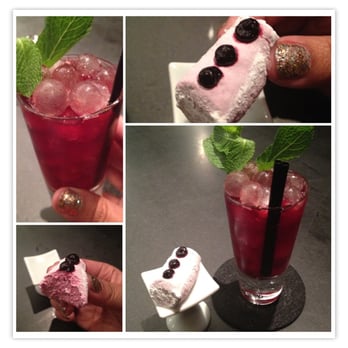 The Aviary - Huckleberry - angostura orange, port, rum. Huckleberry marshmallow - Cocktail Bars Near Me - Chicago, Illinois The Aviary - Huckleberry - angostura orange, port, rum. Huckleberry marshmallow - Cocktail Bars Near Me - Chicago, Illinois