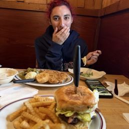 Burger and chicken fried steak