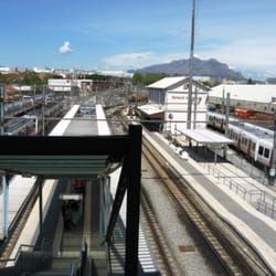 Martorell Enllaç Station - View of Martorell Enllac station from the footbridge, with the steam train platform to the right, and the depot and sidings both