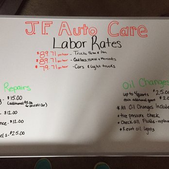 JF Auto Care - Our labor rates as of 11/1/16 - Auto Repair Near Me - Quincy, Massachusetts JF Auto Care - Our labor rates as of 11/1/16 - Auto Repair Near Me - Quincy, Massachusetts