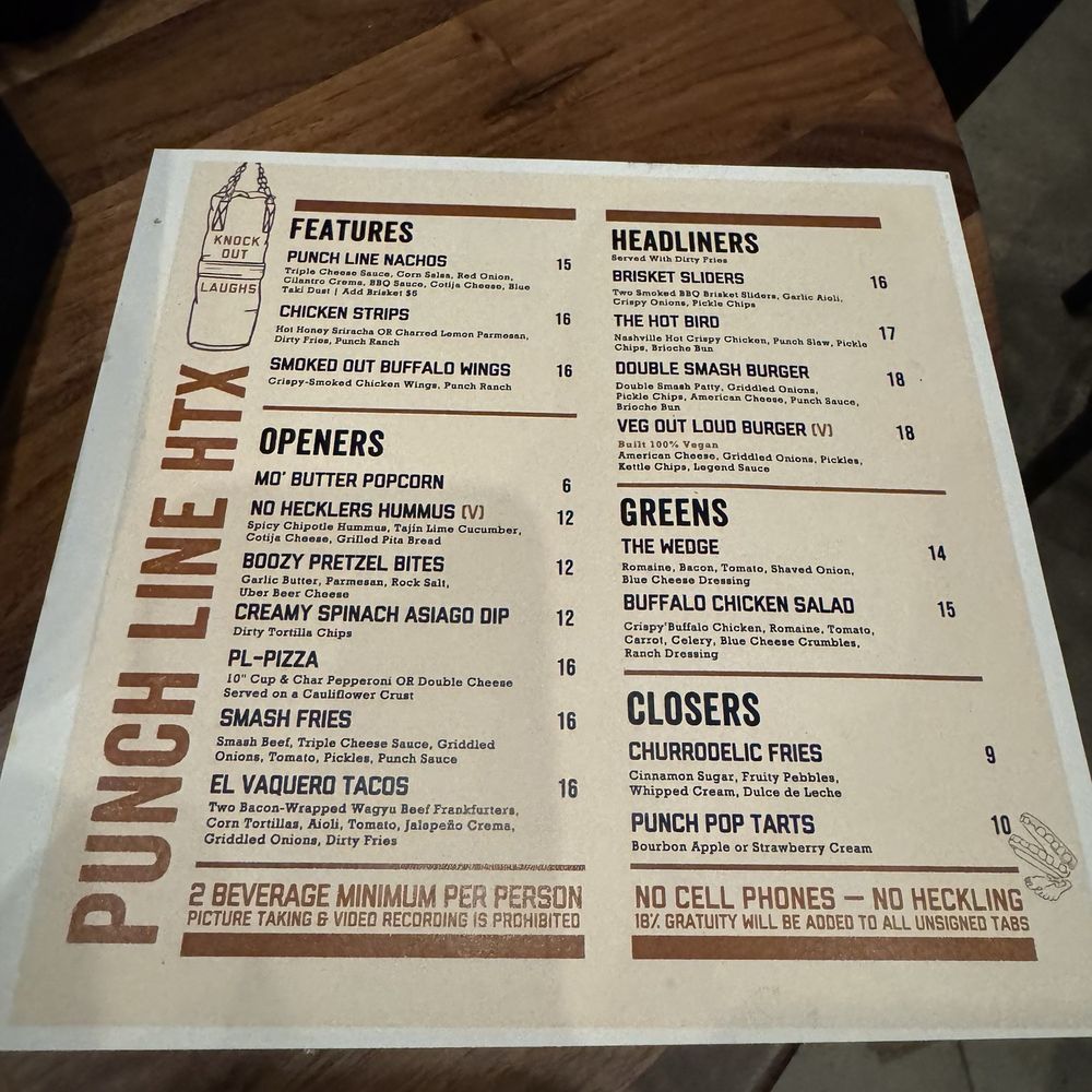 Punch Line - Food Menu (June 2025) - Comedy Clubs Near Me - Houston, Texas Punch Line - Food Menu (June 2025) - Comedy Clubs Near Me - Houston, Texas