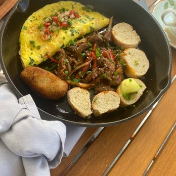 Mimosa Brunch Farm to Table - Meat Lovers Plate - Breakfast & Brunch Near Me - Cabán, Puerto Rico