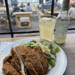 Cafe Giotto - Fried Chicken Caesar Salad and a Lemon Soda
