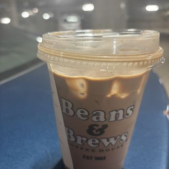 Beans & Brews Coffee House - 16oz oat Iced mocha - no whip - Coffee & Tea Near Me - Dallas, Texas