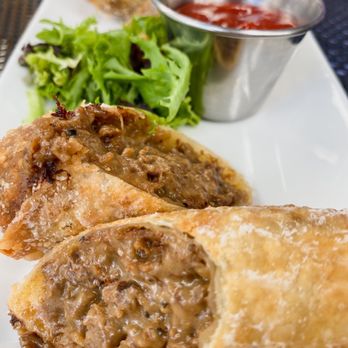 The Goat's Beard - Cheesesteak Egg Rolls - New American Near Me - Wayne, Pennsylvania The Goat's Beard - Cheesesteak Egg Rolls - New American Near Me - Wayne, Pennsylvania