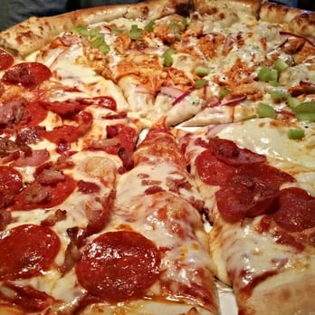 Dewey's Pizza - Harrison Greene - 1/2 pepperoni and bacon, 1/2 Ryan's Inferno - Pizza Near Me - Cincinnati, Ohio Dewey's Pizza - Harrison Greene - 1/2 pepperoni and bacon, 1/2 Ryan's Inferno - Pizza Near Me - Cincinnati, Ohio