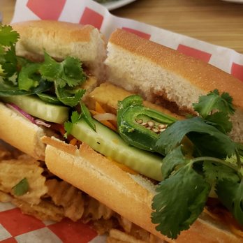 Quang Restaurant - Banh mi ($8), made vegan w/tofu & no mayo. Meh. Decent bread but tofu wasn't seasoned. Lu's across the street is better. - Vietnamese Near Me - Minneapolis, Minnesota