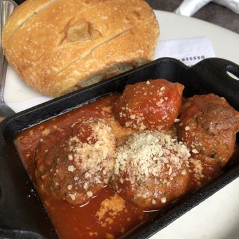 Tomatina - MEATBALLS - $7 - Braised in marinara, with Parmesan and Pugliese bread. - Italian Near Me - Alameda, California