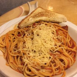 Senior special spaghetti for just 4.99, could have used more sauce but obviously OK for price.