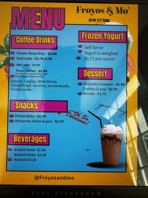 Menu photo 4 Froyos and Mo Peachtree City, GA