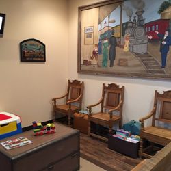 Pediatric Dentist of Katy - Waiting room is family friendly while you wait for your "train to better dental health!  All aboard!"