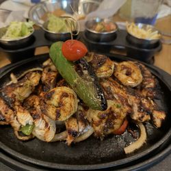 Blue Corn Harvest Bar & Grill - Chicken Fajitas add Shrimp!