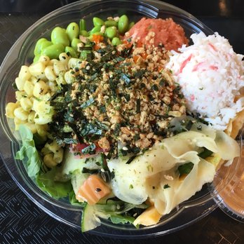 FOB Poke Bar- Seattle - Our Regular bowl with 2 scoops of protein: spicy tuna and salmon. FOB poke sauce (asked for spicy mayo and sesame sauce on the side). - Poke Near Me - Seattle, Washington