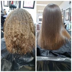 Before and After of a Brazilian Blowout