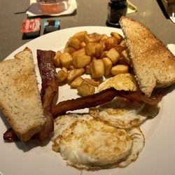 Chilis - Classic Breakfast - asked for over medium and received over hard - still decent though