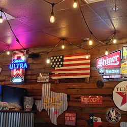 The inside of the place.  Great ambience made me think I was in Texas enjoying some great BBQ