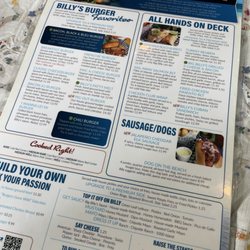 Big Billy's Burger Joint - Menu front