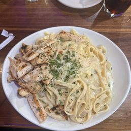 Fettuccini Alfredo with grilled chicken. Fettuccini Alfredo with grilled chicken.
