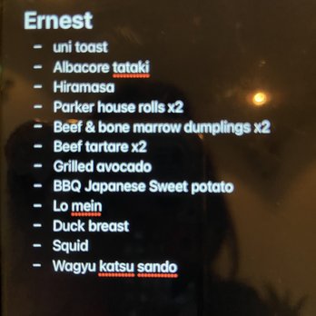 Ernest - Our orders. - New American Near Me - San Francisco, California