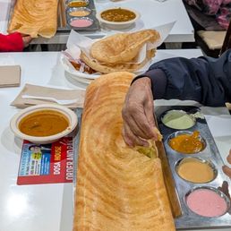 Dosa, chutney, sanbar, poori, & chole masala