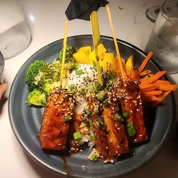 Whiskey Bird - Tofu poke bowl with Korean BBQ sauce - so colorful and so healthy and yummy! - New American Near Me - Atlanta, Georgia