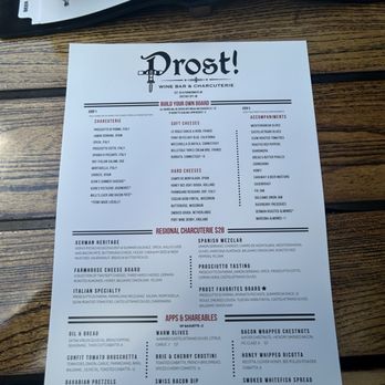 Prost Wine Bar and Charcuterie - Menu - Wine Bars Near Me - Frankenmuth, Michigan