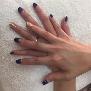 MS Nail & Spa - Navy deep gel nail&gold point color by Ivy :) on 30th of May. - Nail Salons Near Me - Fullerton, California MS Nail & Spa - Navy deep gel nail&gold point color by Ivy :) on 30th of May. - Nail Salons Near Me - Fullerton, California