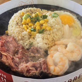 Pepper Lunch - Beef and shrimp combo with egg. - Teppanyaki Near Me - Honolulu, Hawaii Pepper Lunch - Beef and shrimp combo with egg. - Teppanyaki Near Me - Honolulu, Hawaii