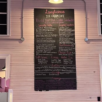 Lexylicious - a menu on the wall - Ice Cream & Frozen Yogurt Near Me - Columbus, New Jersey