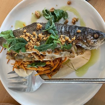 Nina May - Grilled whole stuffed rainbow trout - New American Near Me - Washington, DC, District of Columbia Nina May - Grilled whole stuffed rainbow trout - New American Near Me - Washington, DC, District of Columbia