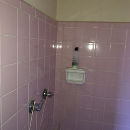 The shower in the master bathroom.