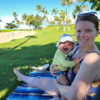 Ko'Olina Lagoon - Me and my son in a coveted tree shaded spot! - Beaches Near Me - Kapolei, Hawaii