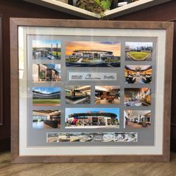 Fastframe - SunTrust Park project was framed on a very unique way ,with floating pictures on a foggy glass!