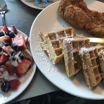 Scrambler Cafe - Murphy - Chicken and waffles - the waffles have bacon bits in the batter! - Breakfast & Brunch Near Me - Murphy, Texas