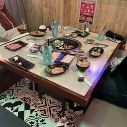 Cook station at table.