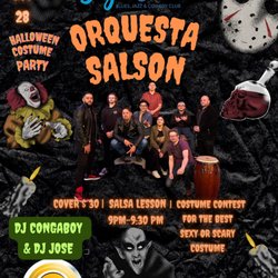 Deja Blue - Halloween
COSTUME
PARTY! Sat-Oct-2023 Orquesta Salson, Dj congaBoy & Dj Jose 9pm to 1:30 am