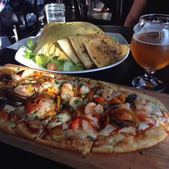 Barleymash - Caesar salad and spicy shrimp flatbread - Sports Bars Near Me - San Diego, California