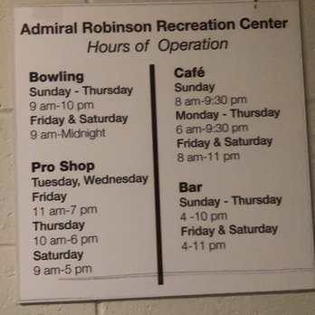 Admiral Robinson Recreation Centre - Posted Hours of Operation - Recreation Centers Near Me - San Diego, California Admiral Robinson Recreation Centre - Posted Hours of Operation - Recreation Centers Near Me - San Diego, California