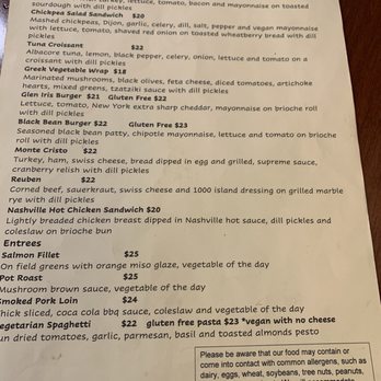 Glen Iris Inn - Menu - Bed & Breakfast Near Me - Castile, New York