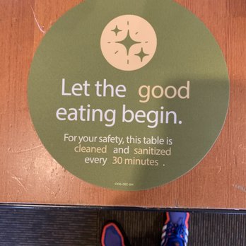 Panera Bread - Look for this sign to seat down at the table and eat - Soup Near Me - Barstow, California