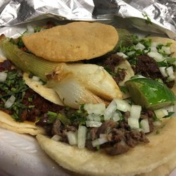 mini tacos mi pueblito querido - The Tacos, the Grilled Cebolla and Jalapeño, the Tostada too.  Off. The. Hook.