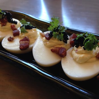 Carson Kitchen - Devil's eggs ($8) - crispy pancetta, caviar - New American Near Me - Las Vegas, Nevada Carson Kitchen - Devil's eggs ($8) - crispy pancetta, caviar - New American Near Me - Las Vegas, Nevada