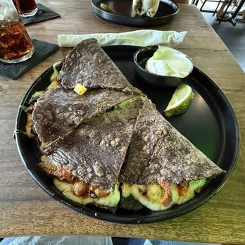 Casa Masa - PROTEIN QUESADILLA - your choice of protein, oaxacan quesillo on a fresh blue corn tortilla, sour cream on the side. PROTEIN: carne asada - Mexican Near Me - Sarasota, Florida
